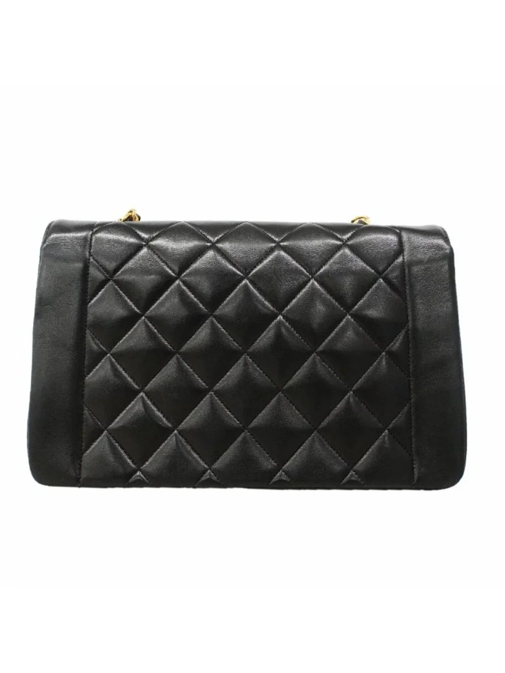 Chanel Shoulder Bag Diana Lambskin Black Gold